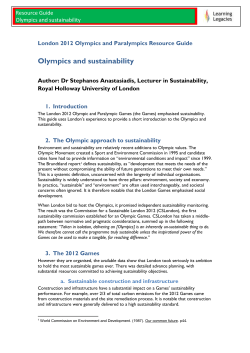 Olympics and sustainability