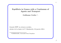 Equilibria in Games with a Continuum of Agents and Transport