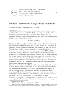 Helly`s theorem on fuzzy valued functions