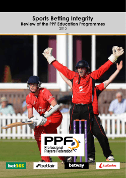 Sports Betting Integrity - Professional Players Federation