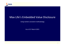 Max Life`s Embedded Value Disclosure