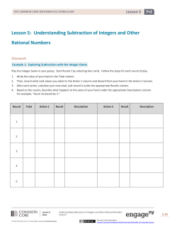 module 2 lesson 5 developing the rules for subtraction of integers
