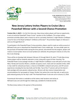 New Jersey Lottery Invites Players to Cruise Like a