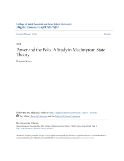 Power and the Polis: A Study in MacIntyrean State Theory