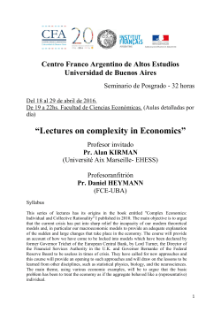 Lectures on complexity in Economics