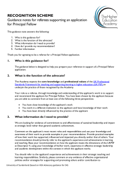 Guidance notes for referees