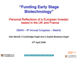 Funding Early Stage Biotechnology