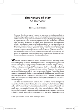 The Nature of Play: An Overview
