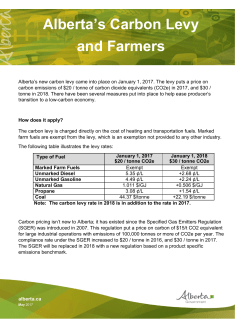 Alberta`s Carbon Levy and Farmers - Alberta Agriculture and Forestry