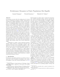 Evolutionary Dynamics in Finite Populations Mix Rapidly