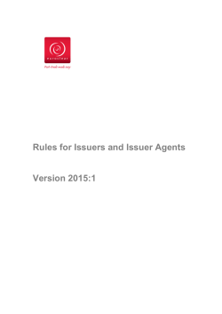 Rule set for Issuers and Issuer Agents