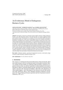 An Evolutionary Model of Endogenous Business Cycles