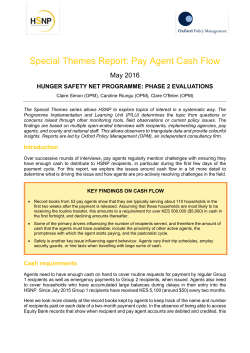 Payment Agent Cash flow review- May 2016