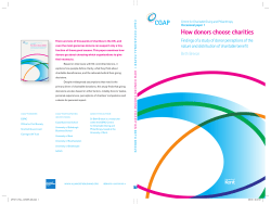 How donors choose charities - Centre for Charitable Giving and