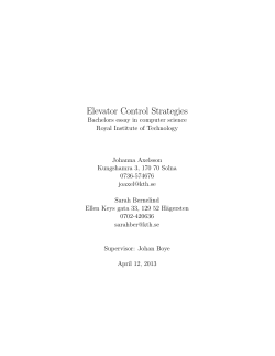 Elevator Control Strategies
