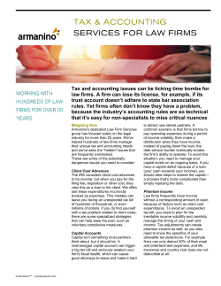 Tax and accounting issues can be ticking time bombs for law firms. A