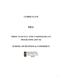 bba curriculum 2015-18 - Manipal University Jaipur