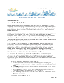 2015 P4K Hub Roles and Responsibilities