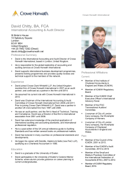 David Chitty - Crowe Horwath International