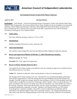 ESS Minutes - April 21, 2011