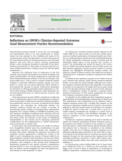 Reflections on ISPOR`s Clinician