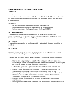 Swiss Game Developers Association SGDA