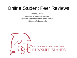 Student Peer Reviews - California State University Channel Islands