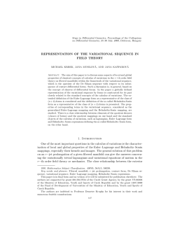 REPRESENTATION OF THE VARIATIONAL SEQUENCE IN