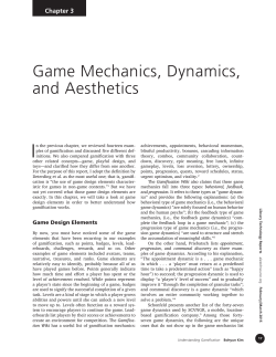 Game Mechanics, Dynamics, and Aesthetics