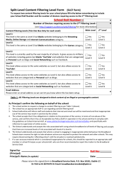 Split-Level Content Filtering Level Form (SLCF form) School Roll