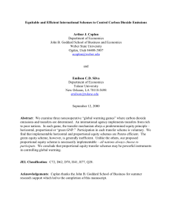 Equitable and Efficient International Schemes to