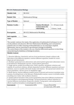 SM-4341 Mathematical Biology Module Code : SM