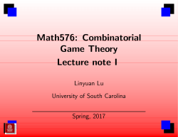Lecture note for Math576 Combinatorial Game Theory