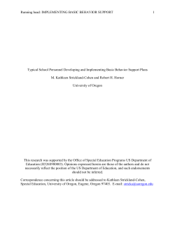 Implementing Basic Behavior Support