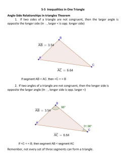 5-5 Inequalities in One Triangle Angle