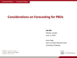 Macroeconomic and Fiscal Forecasting - University of - GN-PBO