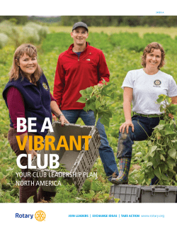 Be a Vibrant Club: Your Club Leadership Plan - North