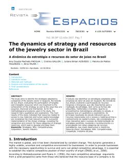 The dynamics of strategy and resources of the jewelry sector in Brazil