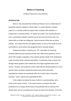 Chapter 7: Ethics in Coaching