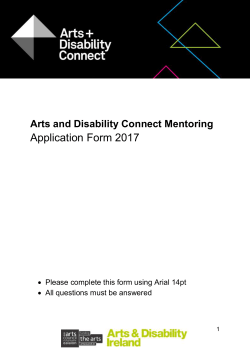 Arts and Disability Connect Mentoring Application Form 2017