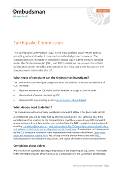 Earthquake Commission, DOC