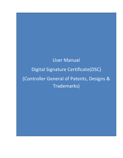 User Manual Digital Signature Certificate(DSC) (Controller General