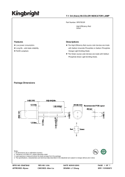 T-1 3/4 (5mm) BI-COLOR INDICATOR LAMP Features Descriptions