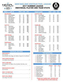 new england amateur pool league 2017 summer league individual