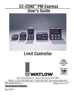 EZ-ZONE&reg; PM Express User`s Guide Limit Controller