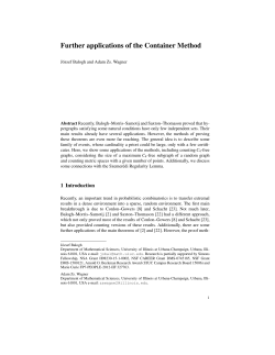 Further applications of the Container Method