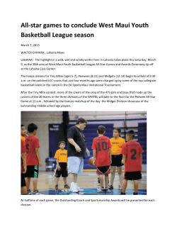 All-star games to conclude West Maui Youth Basketball League