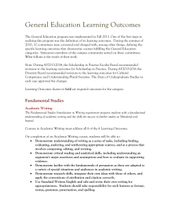 Learning Outcomes - General Education Program