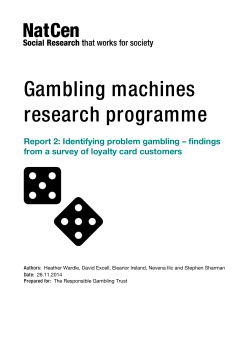 Identifying problem gambling - findings from a survey of loyalty card