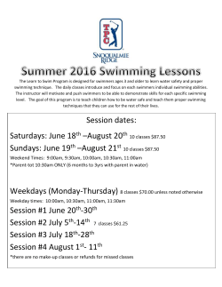 Session dates - The Club at Snoqualmie Ridge